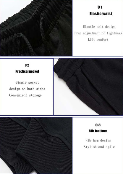 Men's Casual Polyester Sweatpants for Gym and Jogging