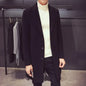 Men's Long Cotton Windbreaker Jacket Casual Slim Fit