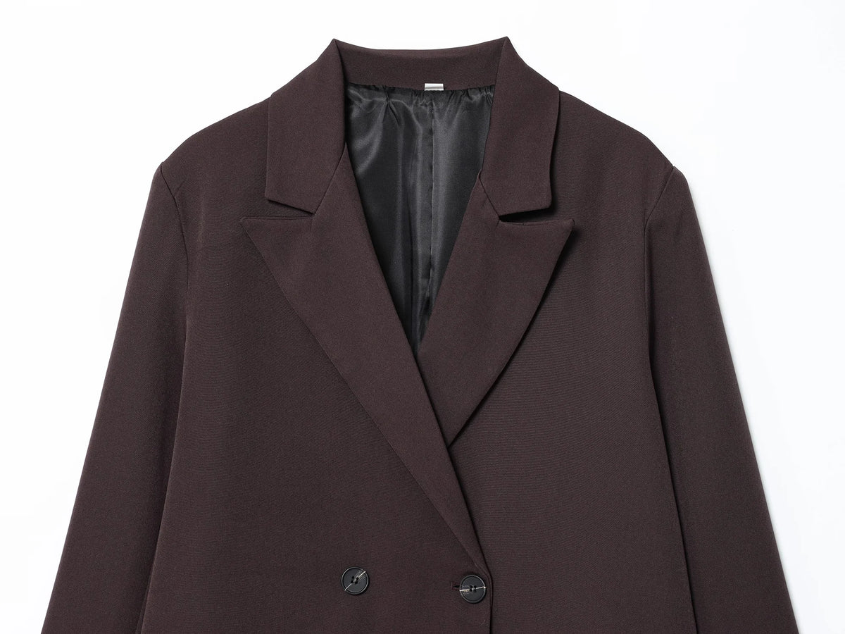 Elegant Double Breasted Blazer Coat for Women