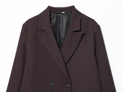 Elegant Double Breasted Blazer Coat for Women