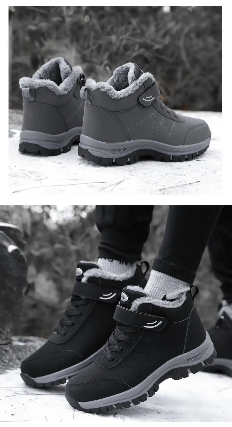 Men's Winter Ankle Snow Boots with Plush Lining
