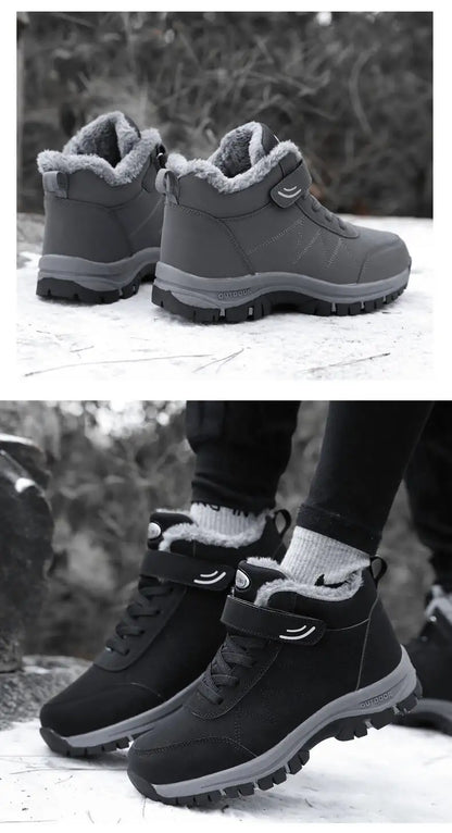 Men's Winter Ankle Snow Boots with Plush Lining