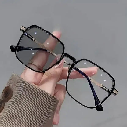 Glazzy TR Stainless Steel Square Photochromic Eyeglasses