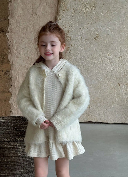 Hooded Knitted Lace Dress for Girls