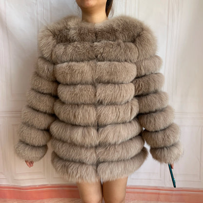 4in1 Real Fox Fur Coat for Women