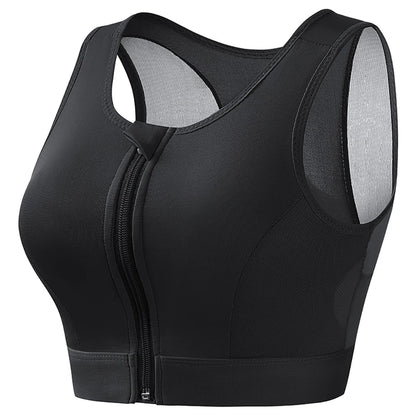 Plus Size Padded Front Closure Sports Bra for Women