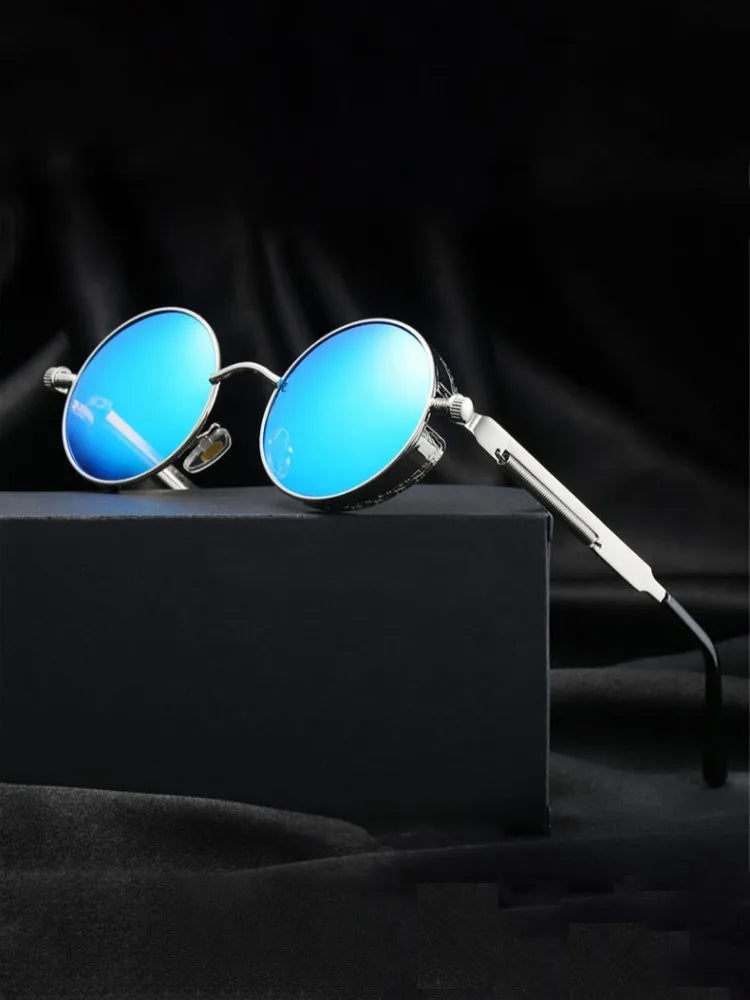 Metal Punk Round Sunglasses for Men and Women