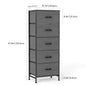 JHK 48 Inch Modern Dresser with 5 Fabric Drawers