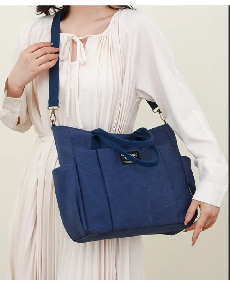 Canvas Large Capacity Commuter Shoulder Handbag
