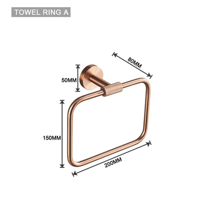 Brushed Rose Gold Metal Bath Hardware Set