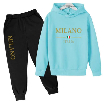 Kids Pullover Hoodie and Pants Tracksuit Set