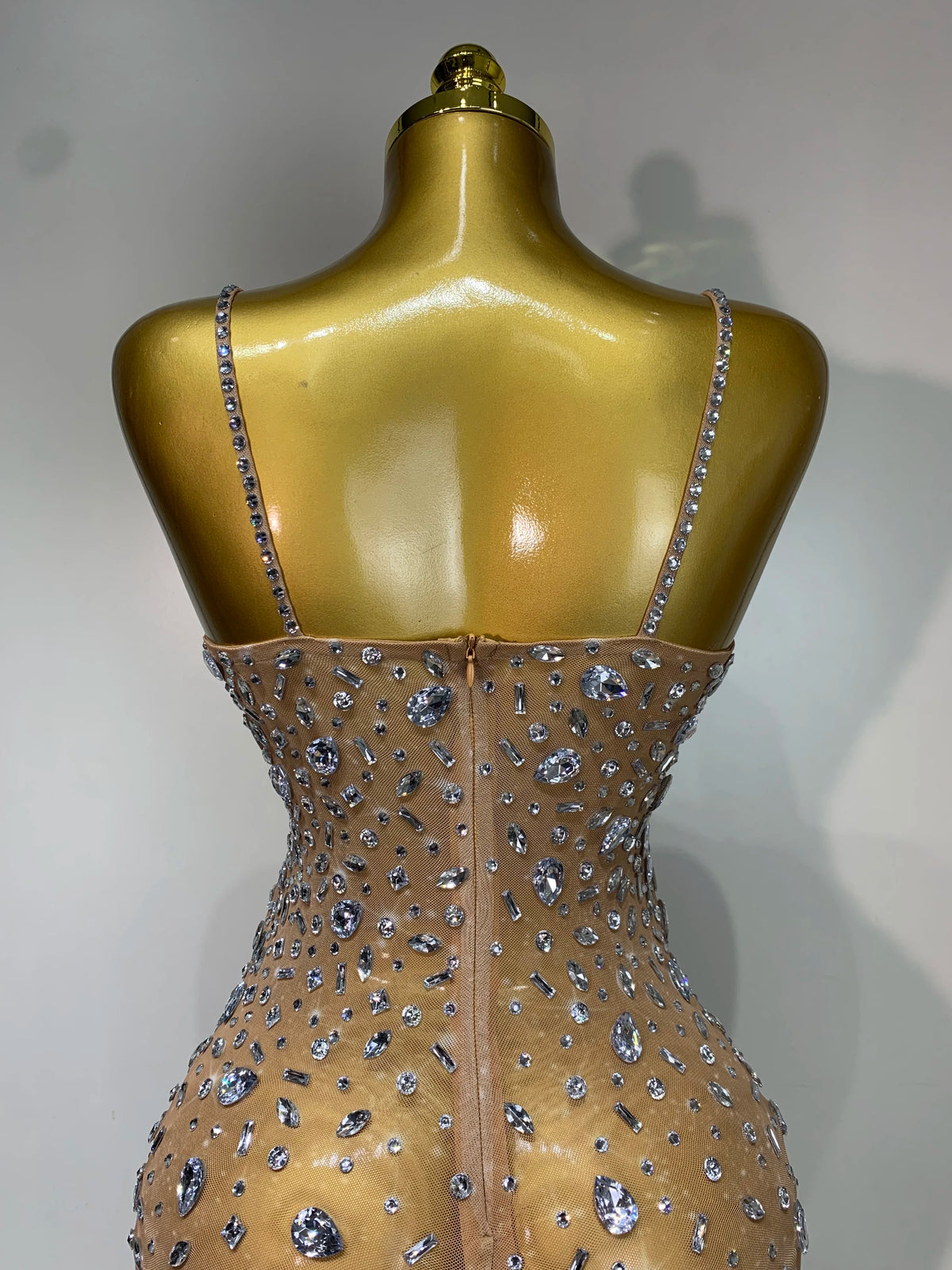 Luxury Rhinestone Mesh Bodycon Dress for Women