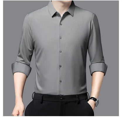 Men's Ultra-Stretch Slim-Fit Long Sleeve Shirt