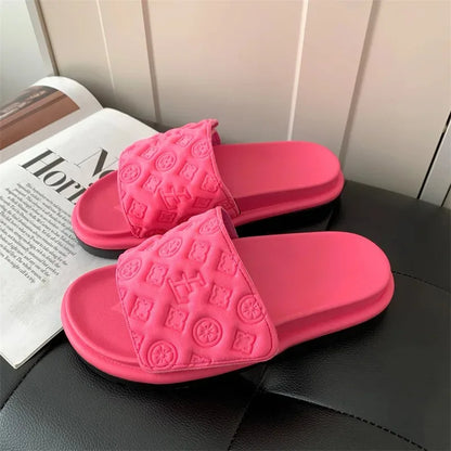 Ladies Canvas Flat Slippers Summer Sandals for Women