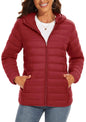 TACVASEN Women's Hooded Puffer Jacket Lightweight Casual