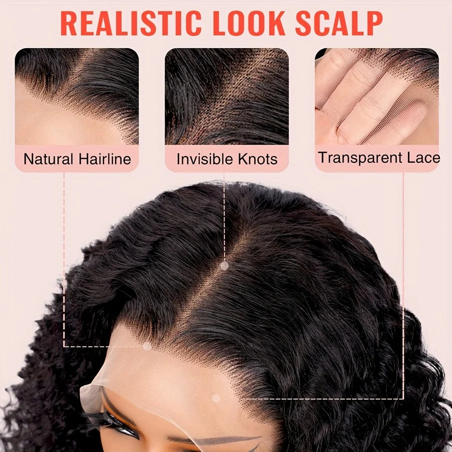 Deep Wave Bob Wig Human Hair Lace Front Short Curly