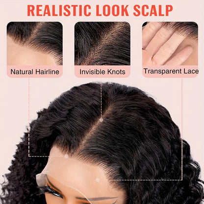 Deep Wave Bob Wig Human Hair Lace Front Short Curly