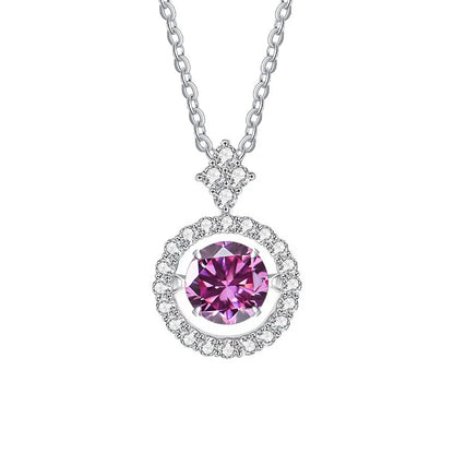 Moissanite Pendant Necklace for Women in Sterling Silver