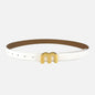Thin 2.5cm Cowhide Leather Waist Belt for Women