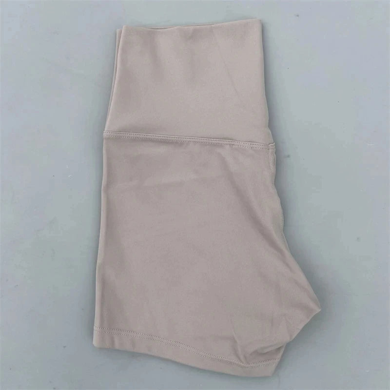 High Waist Yoga Shorts for Women in Solid Color