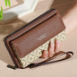 Men's Faux Leather Double Layer Wallet with Zippered Card Holder
