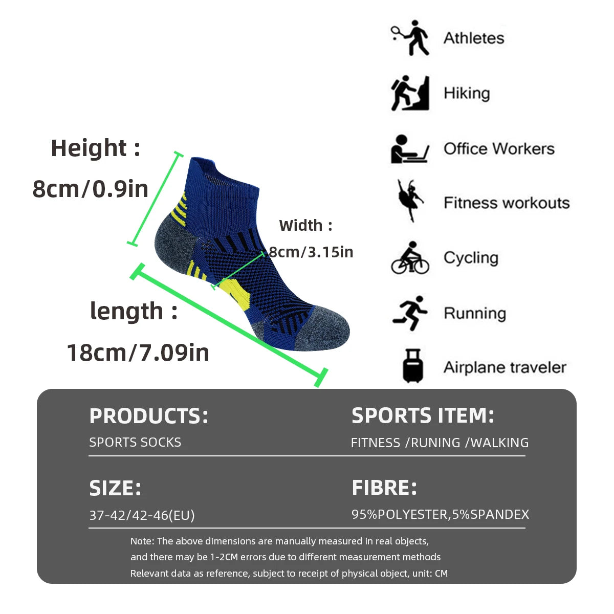 Non-Slip Polyester Sports Socks for Running