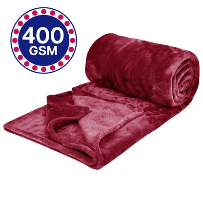 Solid Fleece Blanket for Couch and Bed, Super Soft Plush