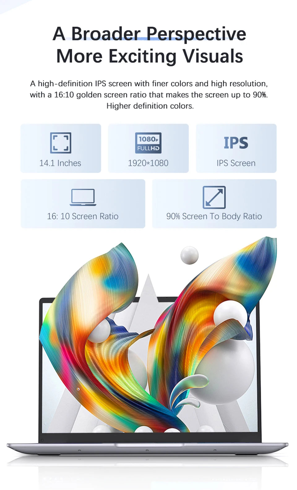 14.1 Inch Ultra Slim Laptop with Intel Atom A3950