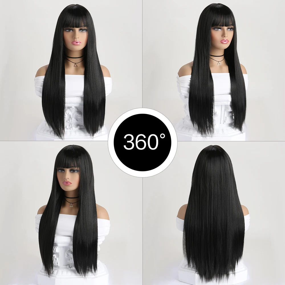 26 Inch Long Straight Synthetic Wig for Women