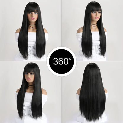 26 Inch Long Straight Synthetic Wig for Women