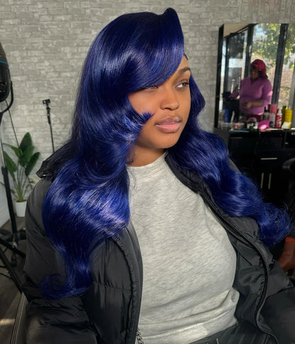 Dark Blue 13x4 Lace Front Wig Human Hair Body Wave