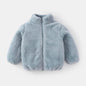Plush Coat for Children in Solid Color