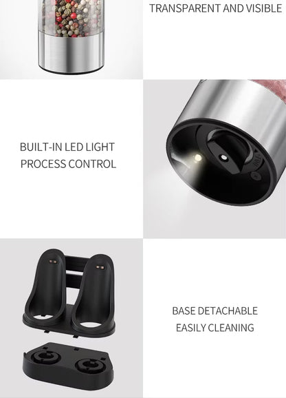 Electric Automatic Stainless Steel Salt and Pepper Grinder