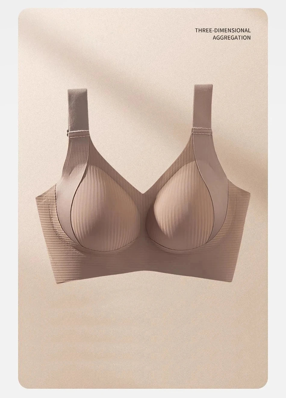 Women's Seamless Wire-Free Bra, Thin Style, Large Size