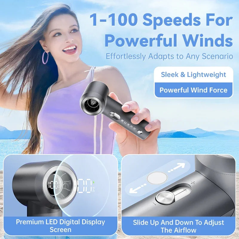 MUXNW Mini Portable Handheld Fan 16800RPM Rechargeable