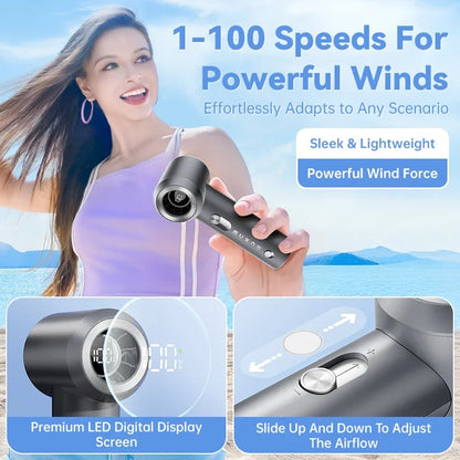 MUXNW Mini Portable Handheld Fan 16800RPM Rechargeable
