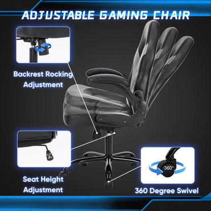 JHK Adjustable PU Leather Racing Desk Chair