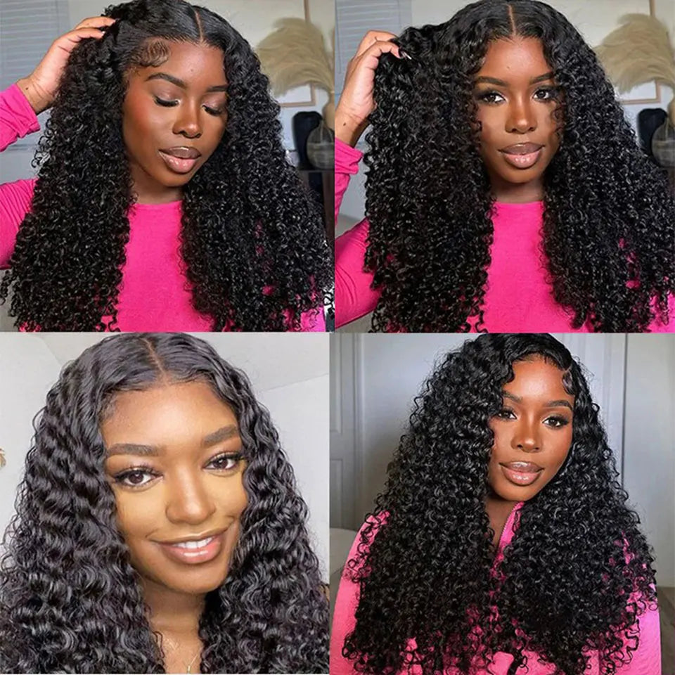 12A Burmese Curly Human Hair Wig Transparent Lace Frontal