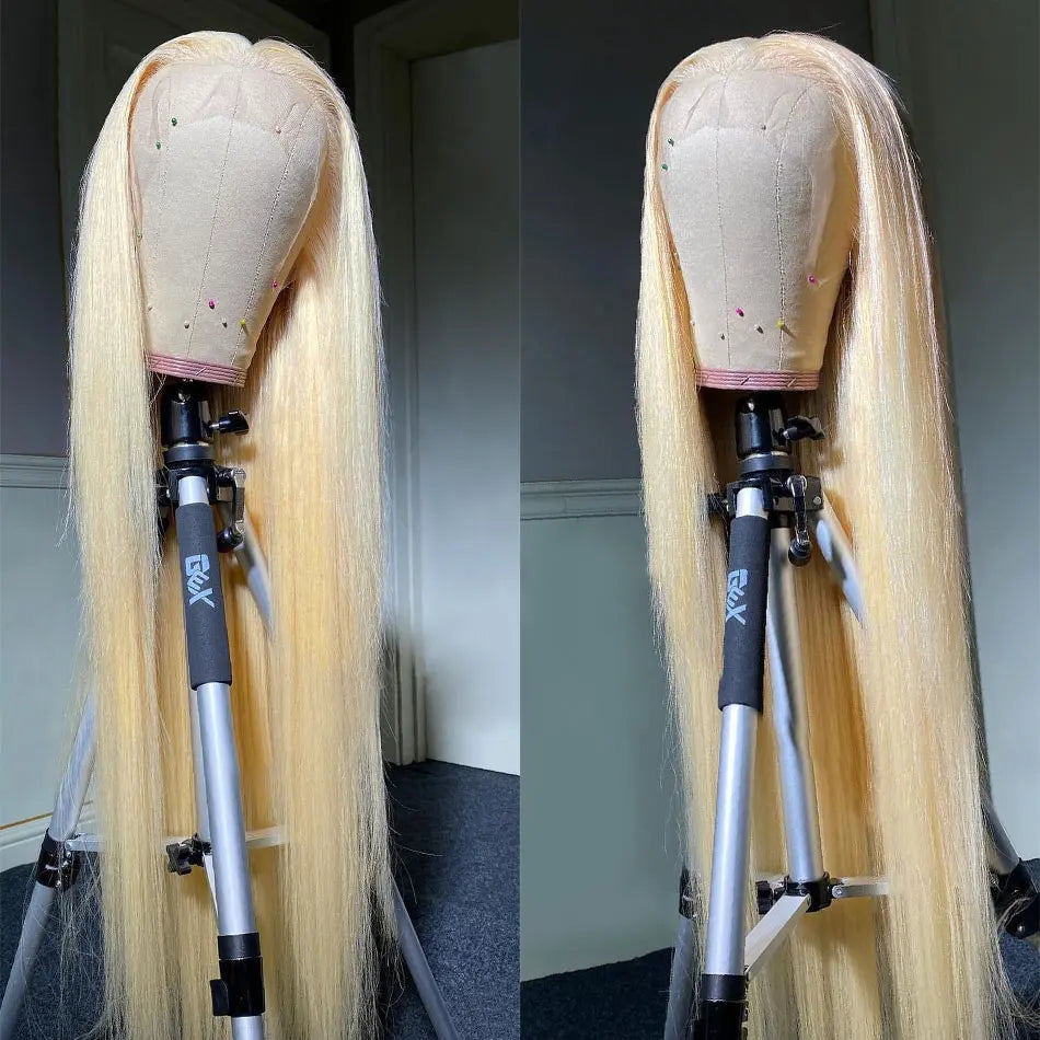 Blonde 613 Lace Front Human Hair Wig 40 Inch Straight