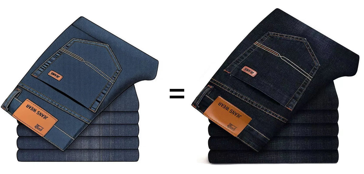 Men's Slim Fit Denim Jeans Casual Black Blue