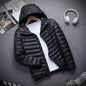 Men's Ultra Light Duck Down Hooded Winter Jacket 5XL
