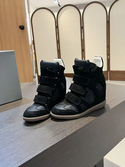 Women's Genuine Leather Ankle Boots with Hidden Heel