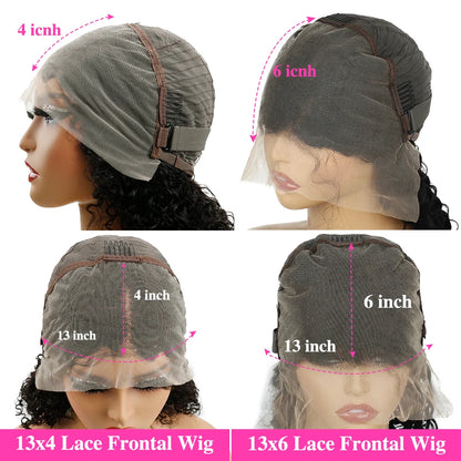 Burmese Curly Lace Frontal Wig 200% Density Human Hair