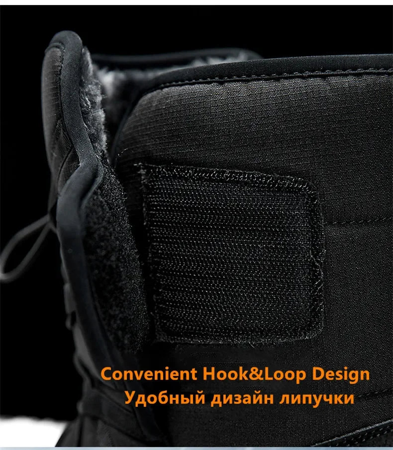 Men's Winter Ankle Boots Waterproof Plush Hiking Shoes