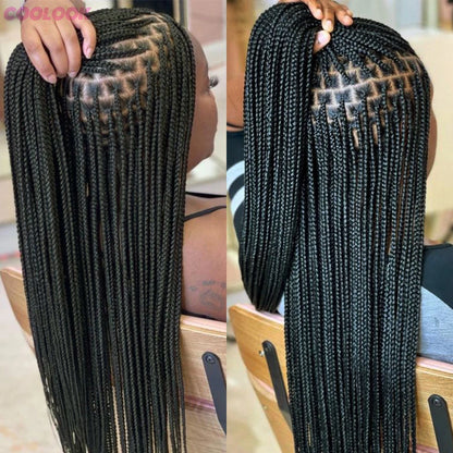 Cornrows Braided Wig 36 Inches Synthetic Hair Black