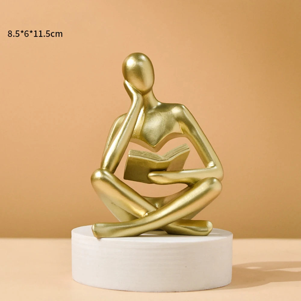 Abstract Thinker Sculpture Figurine in Resin