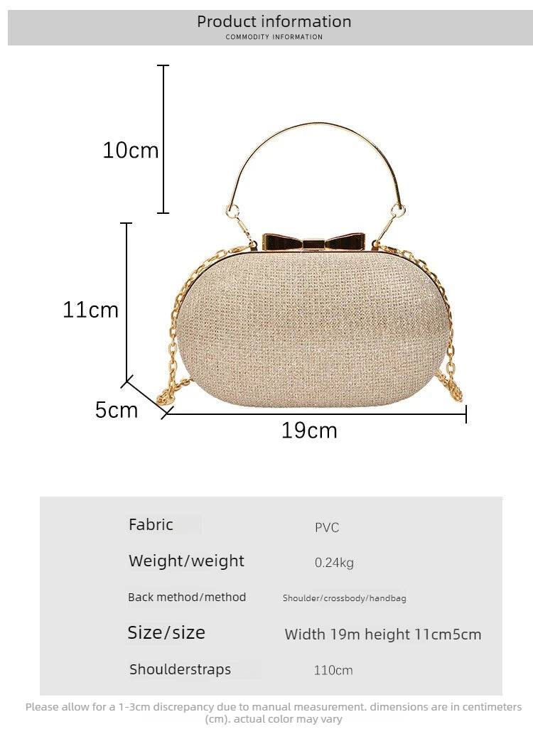 Luxury Sequined Hand-held Dinner Bag for Weddings