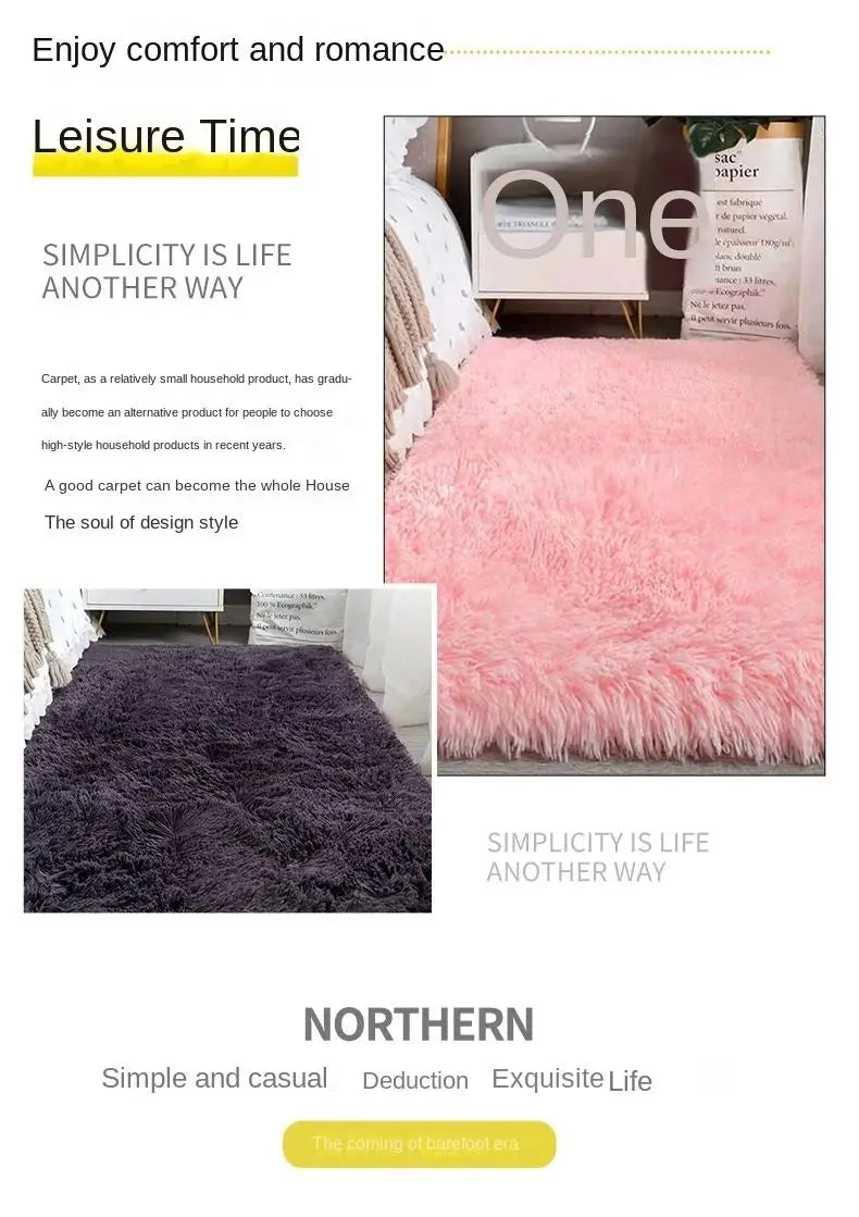VIKAMA Solid Color Polyester Plush Carpet