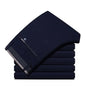 Men's Casual Elastic Straight Pants Black Blue