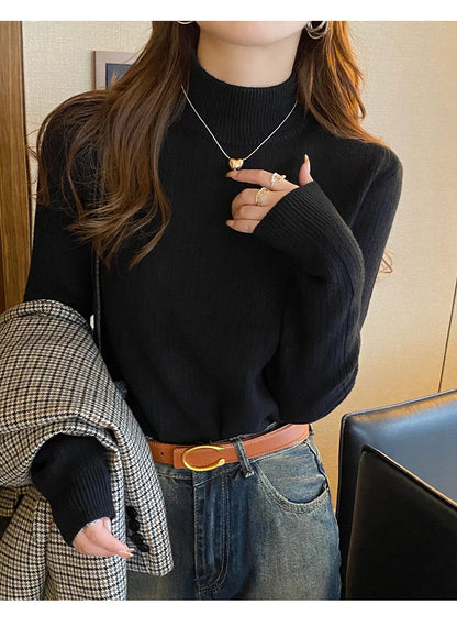 Women's Turtleneck Sweater with Velvet Lining